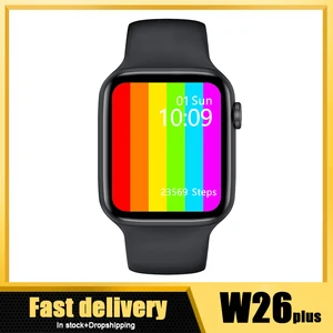 new iwo w26 plus 44mm smart watch men women full screen buletooth call ip68 waterproof smart clock for android ios phone series7 free global shipping