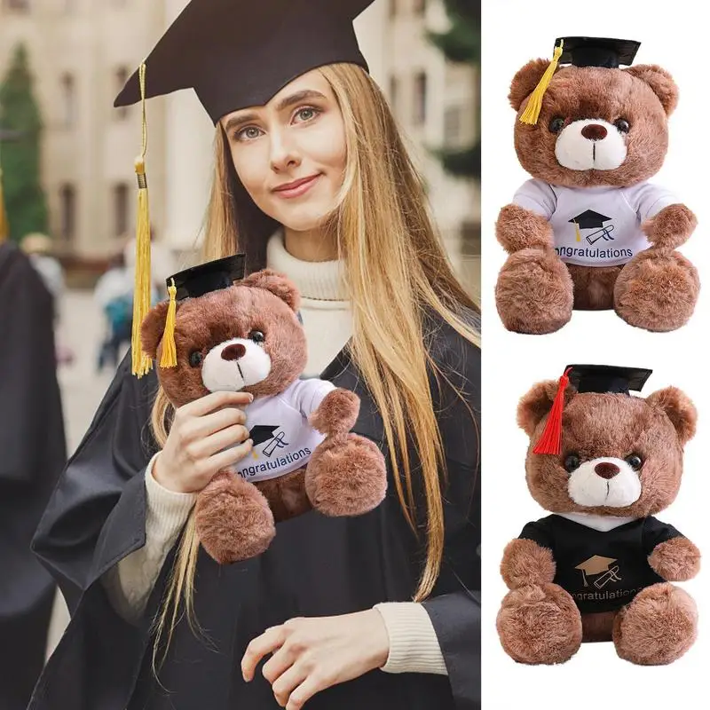 

Милая шапка для выпускного медведя, плюшевая кукла с шапкой, шапка для церемонии, идеальный подарок для выпускного