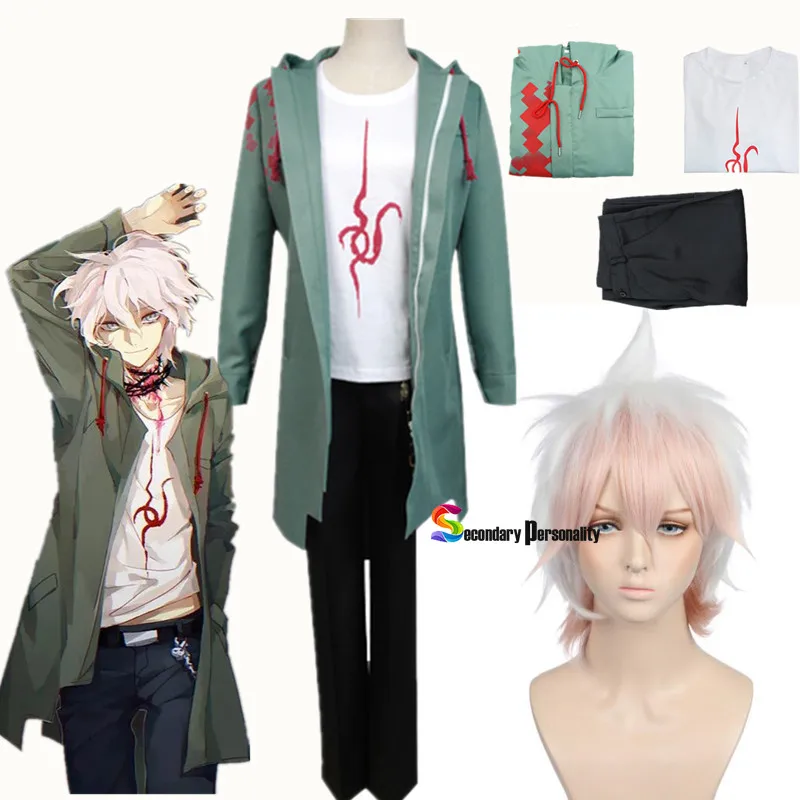 

Новый костюм для косплея из аниме «данганронпа 2» Nagito Komaeda, костюм из куртки и футболки для мужчин и женщин, костюм на Хэллоуин