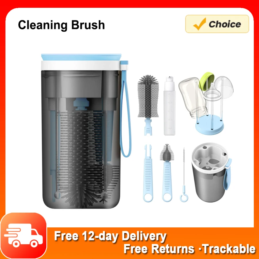 Портативный Набор Щеток Для Детских Бутылочек С Магнитной Сушилкой И Дозатором