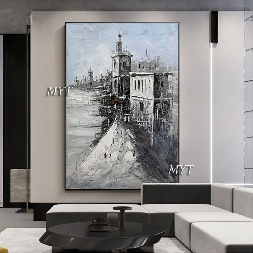 

Unframed Urban Architecture Abstract Pictures Living Room Wall Decoration Dropshipping Canvas Modern Textured Home Decor Artwork