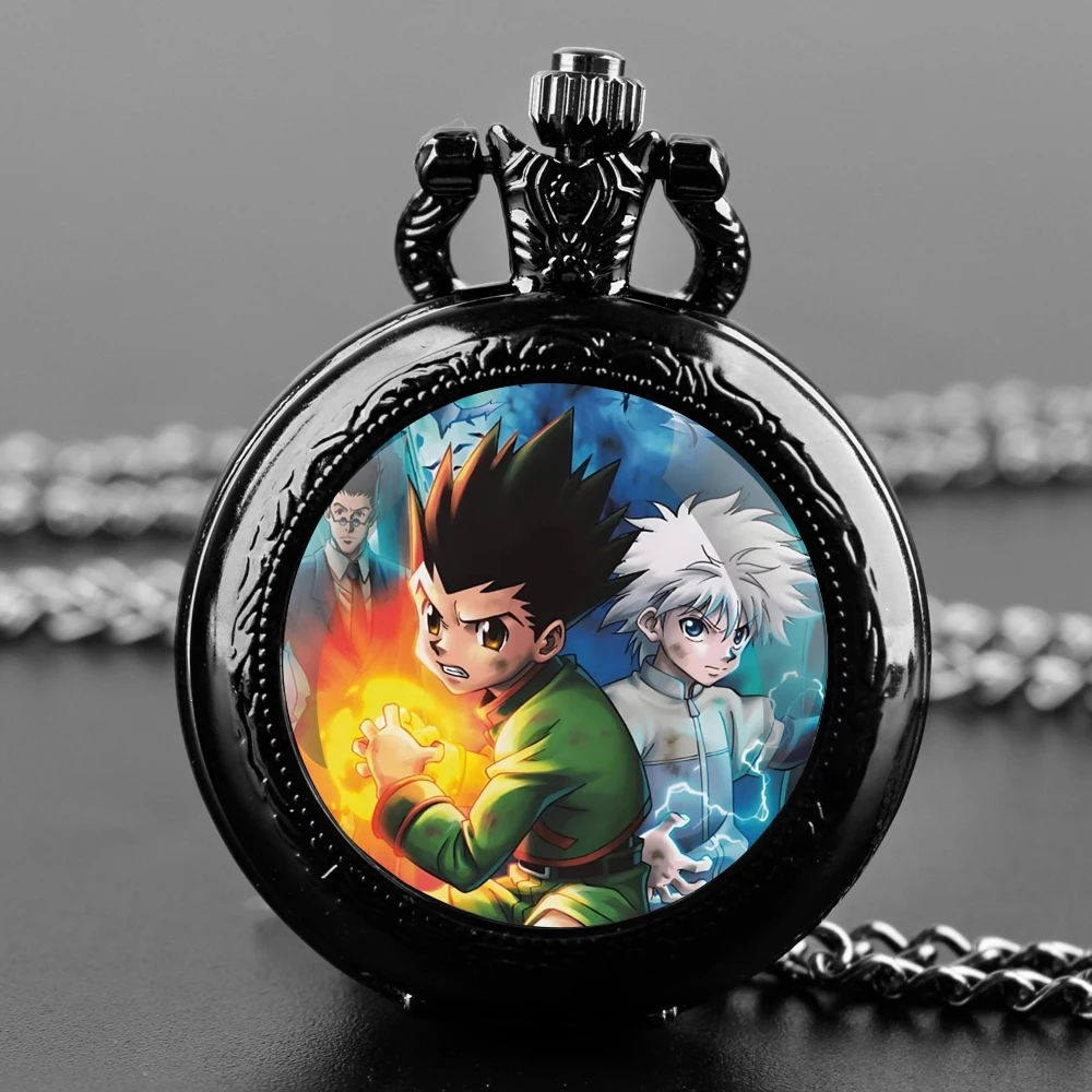 HUNTERxHUNTER дизайнерские стеклянные купольные кварцевые карманные часы с прочной