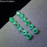solid 925 sterling silver sparkling high carbon diamond drop earrings created moissanite emerald wedding fine jewelry gift