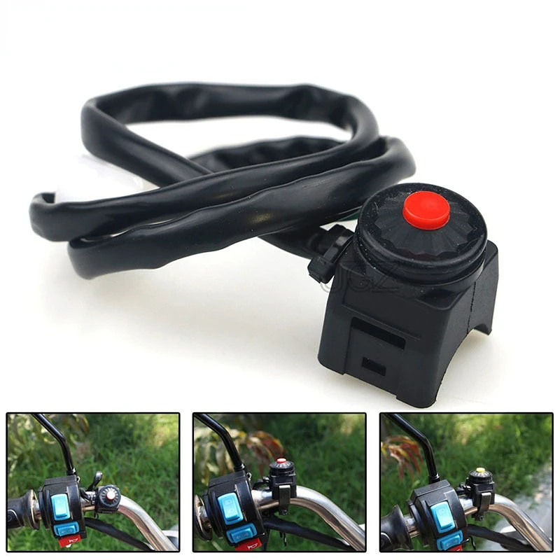 

Motorcycle Light Switch Off-road Vehicle Retrofit Self Reset Lockless Headlights Horn Start Overtaking Light Switch Handle Fixed