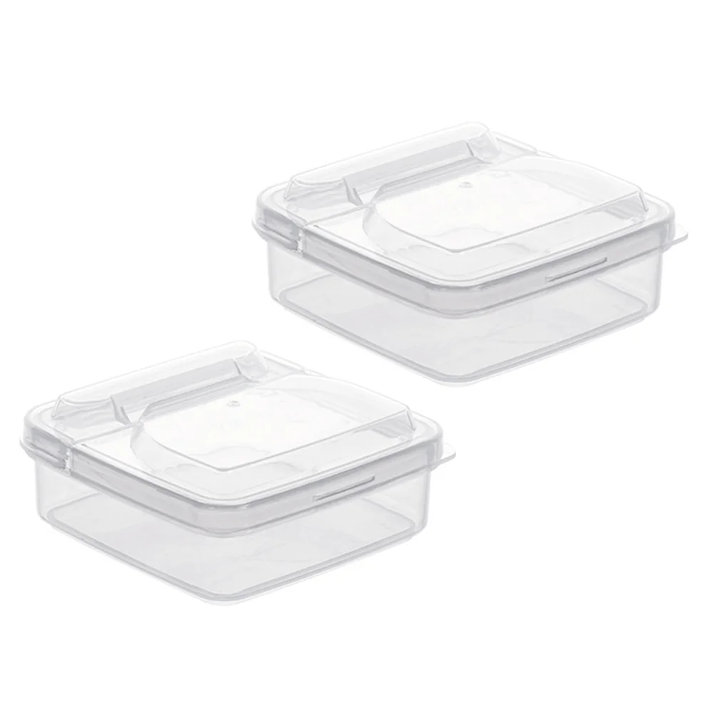 

2 Pcs Butter Box Plastic Dry Fruit Tray Lid Cheese Dish Dome Case Fresh Container Fresh- Keeping Cases Fridge Holder