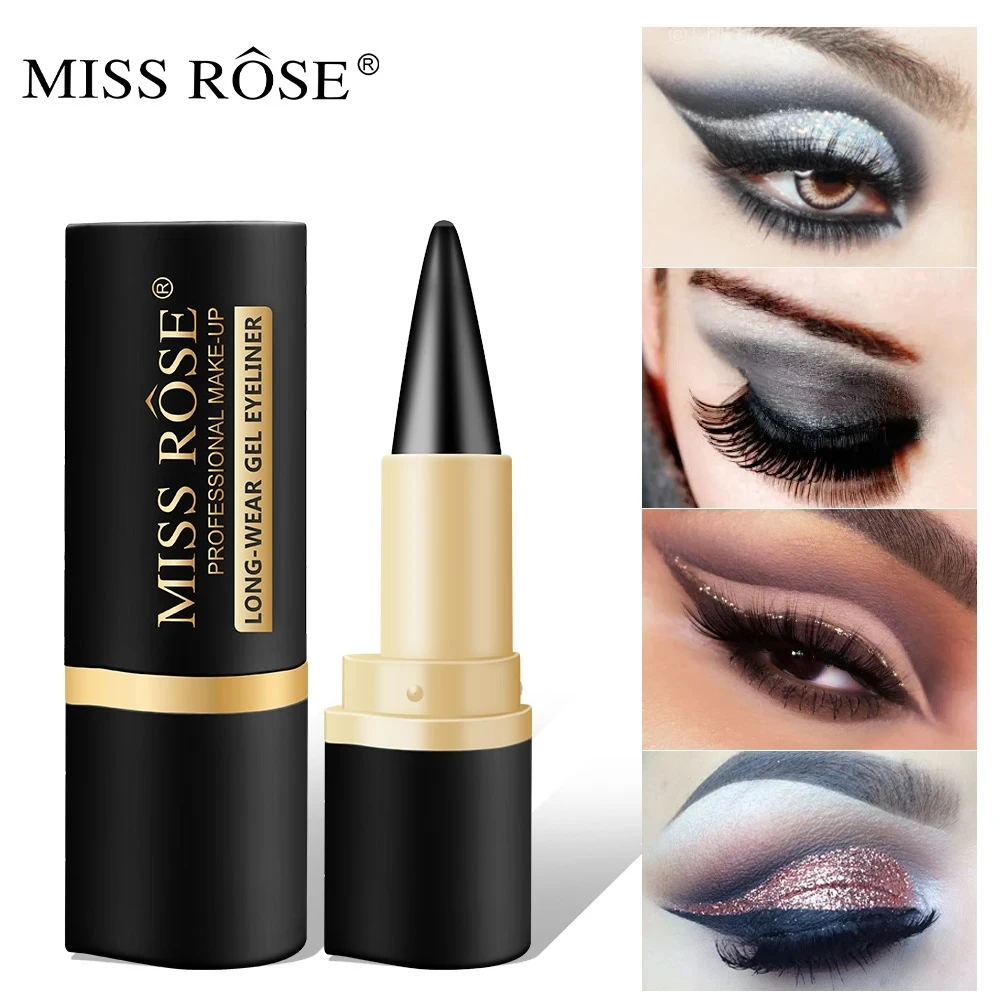 

2022 Miss Rose Portable Design Easy To Carry Professional Cosmetics Vintage Round Tube Waterproof Longlasting Rendering Eyeliner