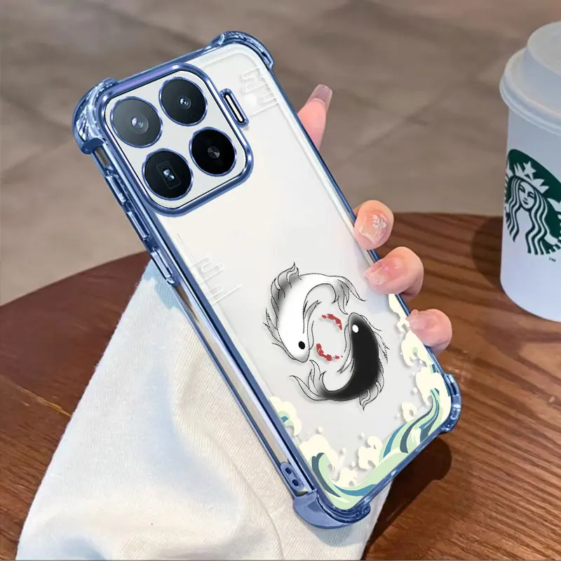 Фото Защитный чехол с покрытием для Xiaomi 17T Pro, гибкий TPU, противоударный, с рыбьим узором, защита углов. №5