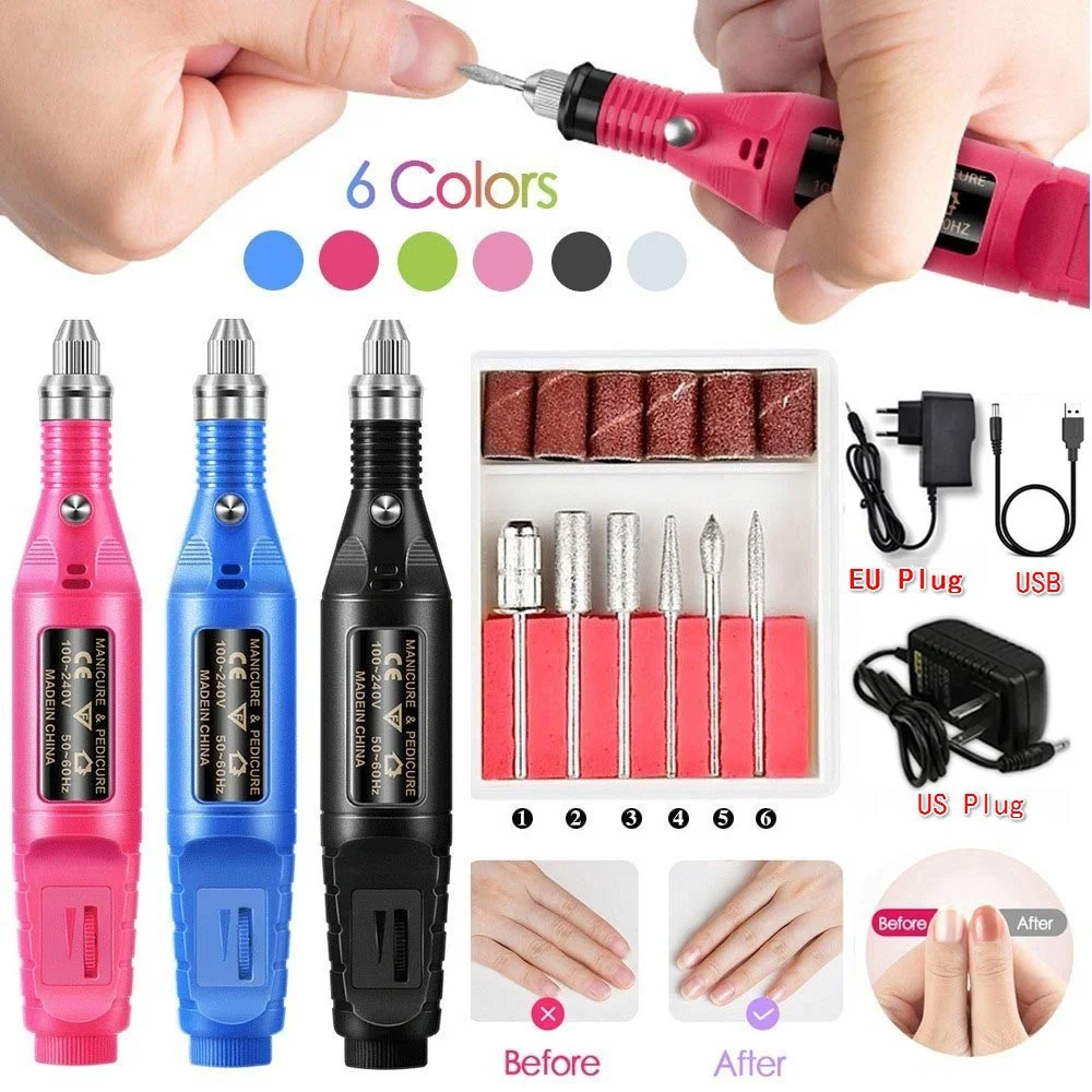 

Electronic Nail Care Nail Drills Polishing Nails Mini Polishers Care Kits Drill Nails Pedicure Tools for Acrylic Gel Removal