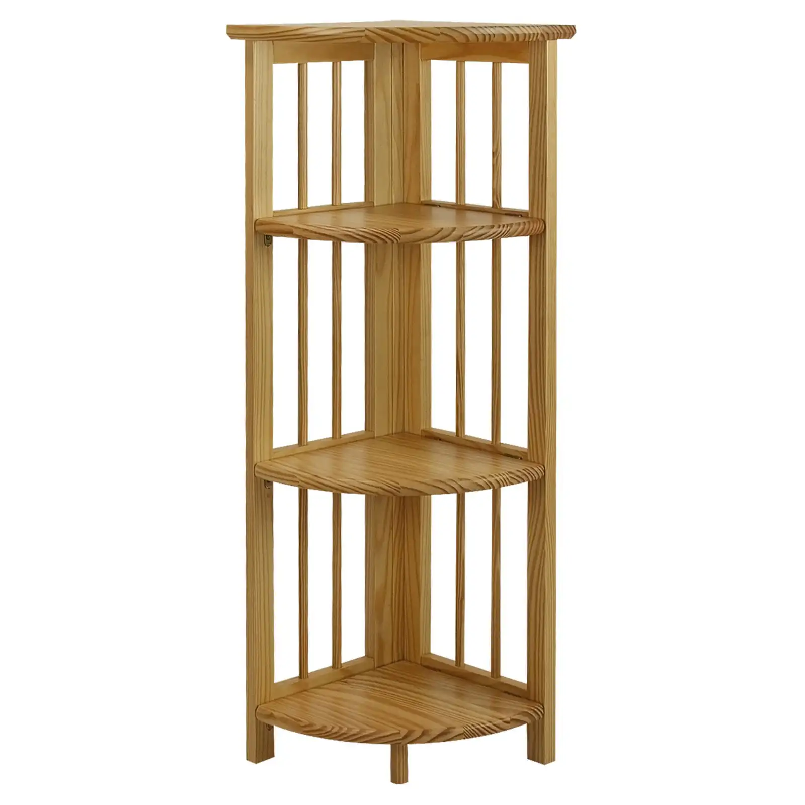 

4 Tier Corner Folding Bookcase - Natural