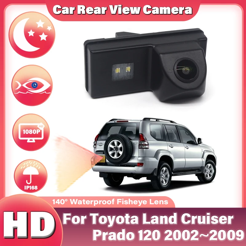 Камера заднего вида CCD HD AHD рыбий глаз для Toyota Land Cruiser Prado 120 2002 2003 2004 2005 2006 2007 2008 2009