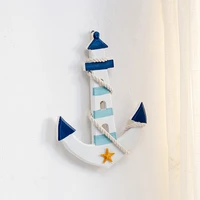 32cm mediterranean style wood anchor ornament nautical decor hanging crafts art wall hanging hook home room office decoration