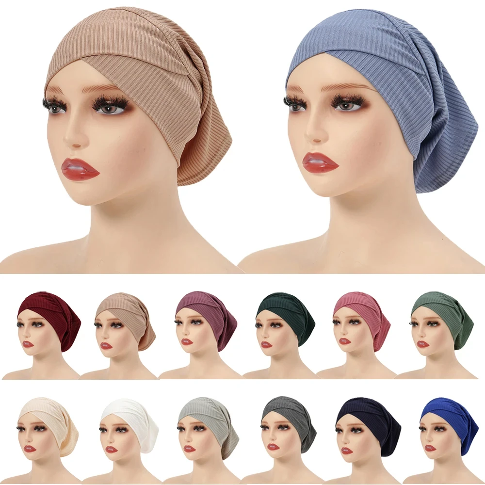 

Soft Underscarf Cross Elastic Inner Hat Jeresy Cotton Muslim Hijab Tube Bone Bonet Cap Islam Arabic Turban Women Head Wrap Mujer