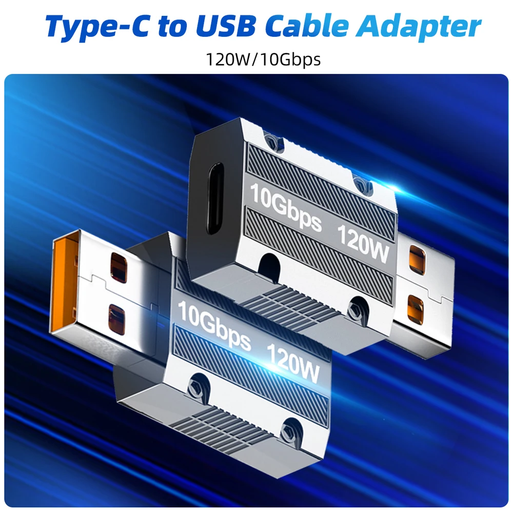 

6A/120W Zinc Alloy USB Type C Otg Adapter 10Gbps Usb Male to USB-C Female Connector for Phone Ipad Macbook Adaptador Usb A TipoC