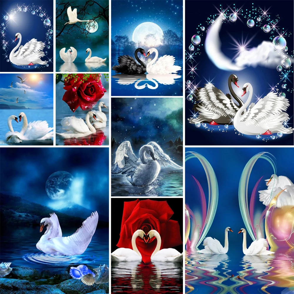 

Swan Animal DIY Painting By Numbers Package Acrylic Paints 50*70 Picture By Numbers Photo Home Decoration For Kids For Drawing