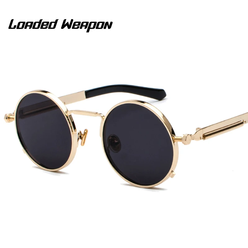 

Vintage Sunglasses Punk Style Hip-hop Circular Sunglasses Outdoor Trend Handsome Coated UV Resistant Travel Glasses