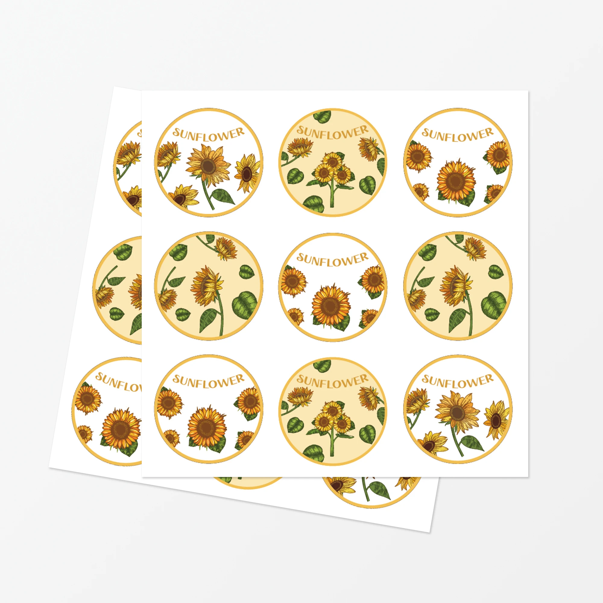

KK038 180pcs Baby Girl Kawaii Spring Sunflower Party Gifts Bag Packing PVC Sealing Stickers for Notebook Cake Waterproof Decors