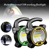 new portable cob led work light 2 lighting modes outdoor flashlight battery powered camping light with handlewithout battery