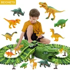 Железная дорога с динозавром, 153 шт., набор гоночных игрушек, валик для самостоятельной покраски подставок, гибкий гоночный трек, светильник йся поезд, игрушки для детей