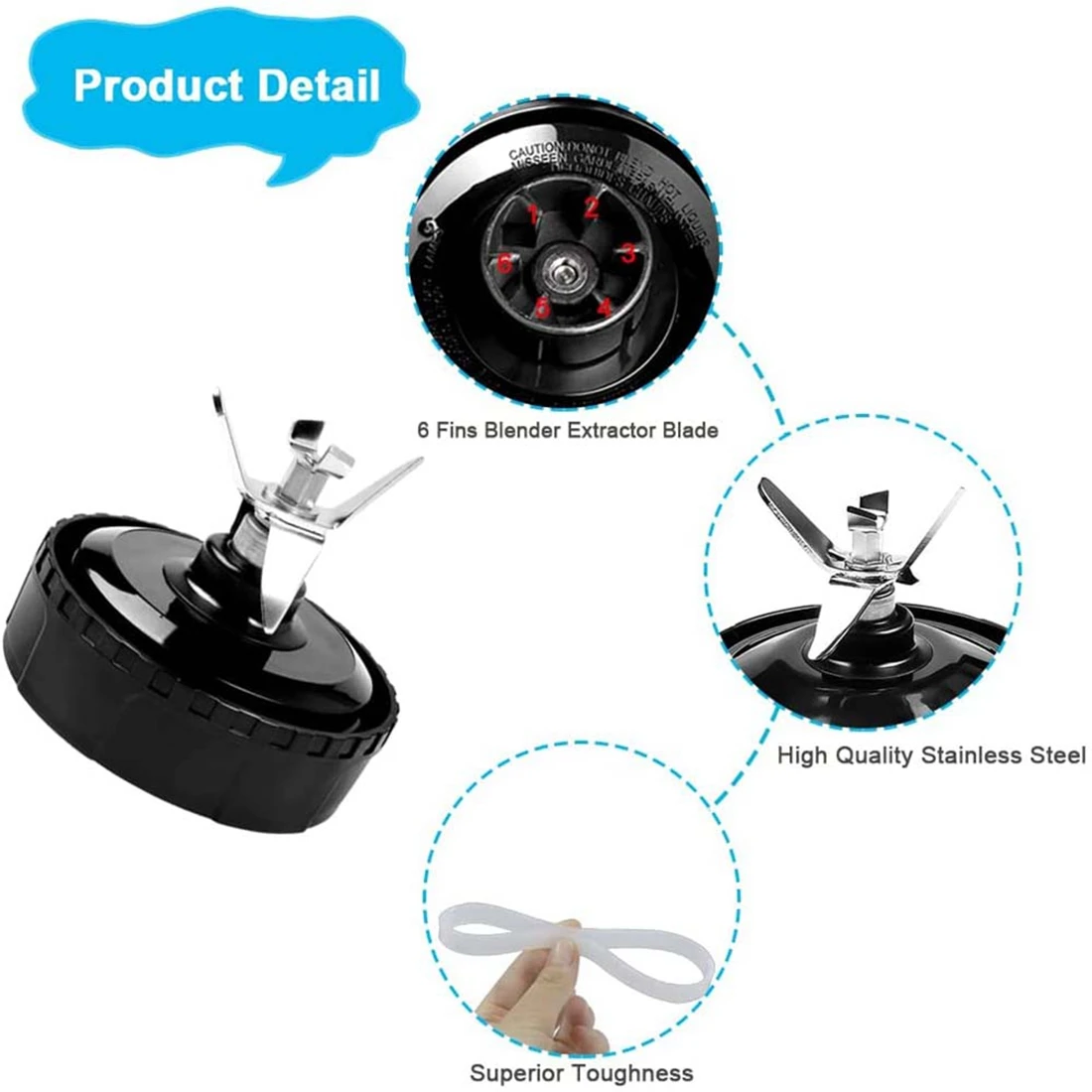 Запасные части для блендера Ninja с 6 ребрами Nutri Auto IQ BL450-70 BL451-70 BL454-70 BL455-70