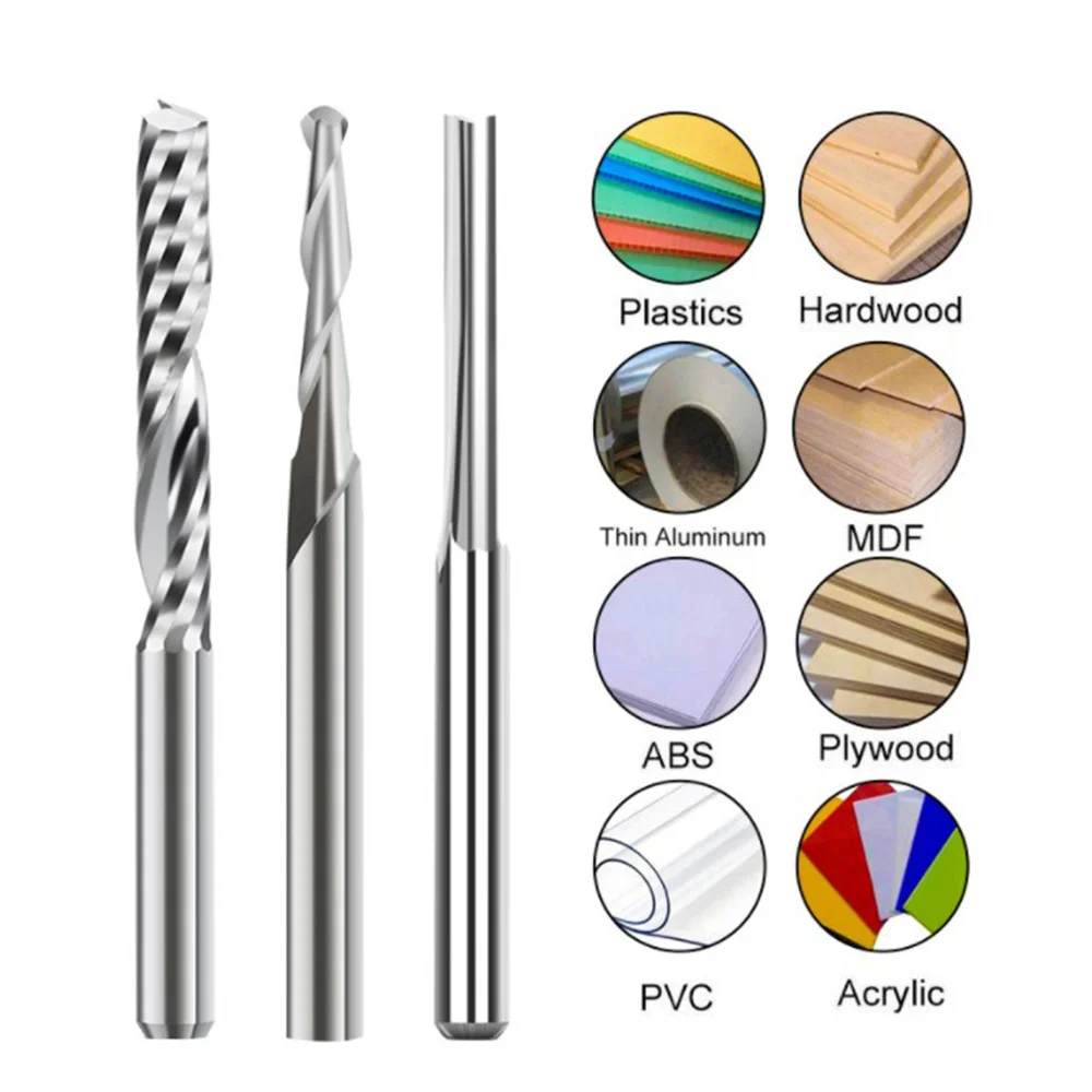 Концевая фреза Набор гравировальных бит 15 шт. Фрезы с ЧПУ для деревообработки