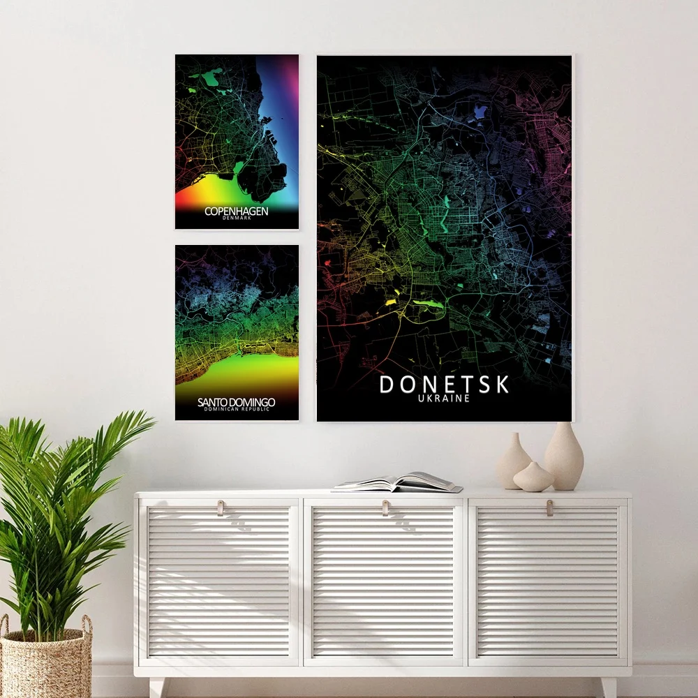 Дания Копенгаген Доминика Санто Доминго постер с радужной картой Donetsk |