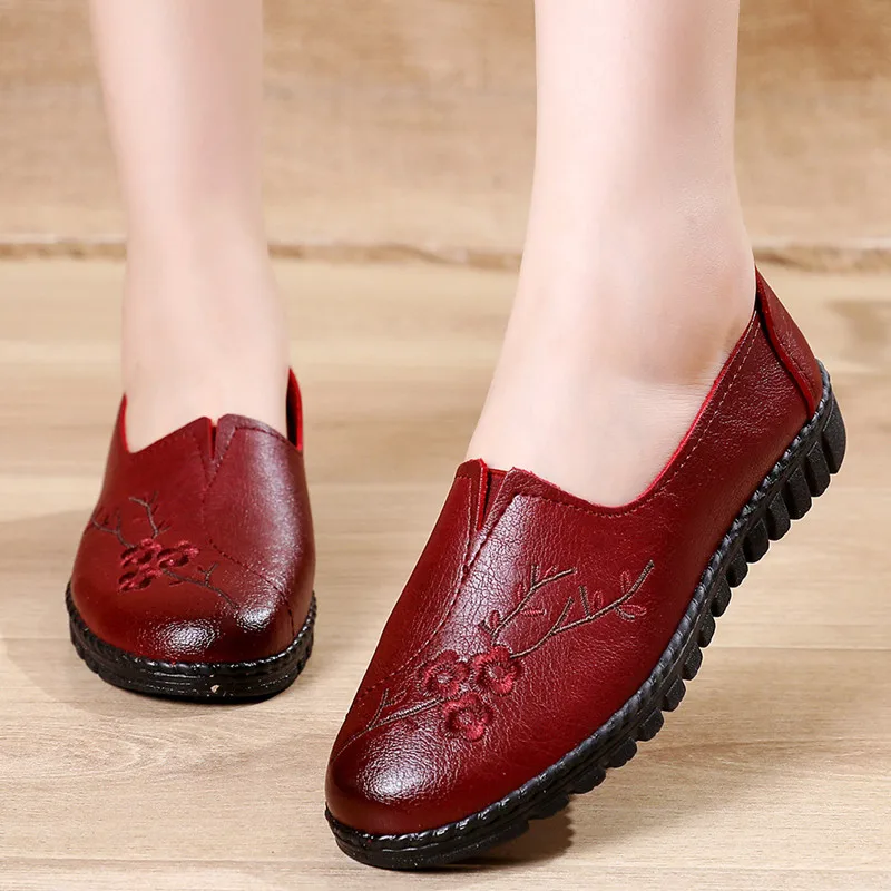 New Arrival Women's Flats Shoes Leather Loafers Woman Fashion Soft Sole Ballet Flats Women Shoes Loafers Zapatos De Mujer