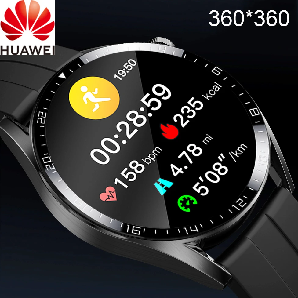 

Huawei phone clever watch 2022 But 360*360 ECG PPG cleverwatch Bluetooth. call IP68 Waterproof