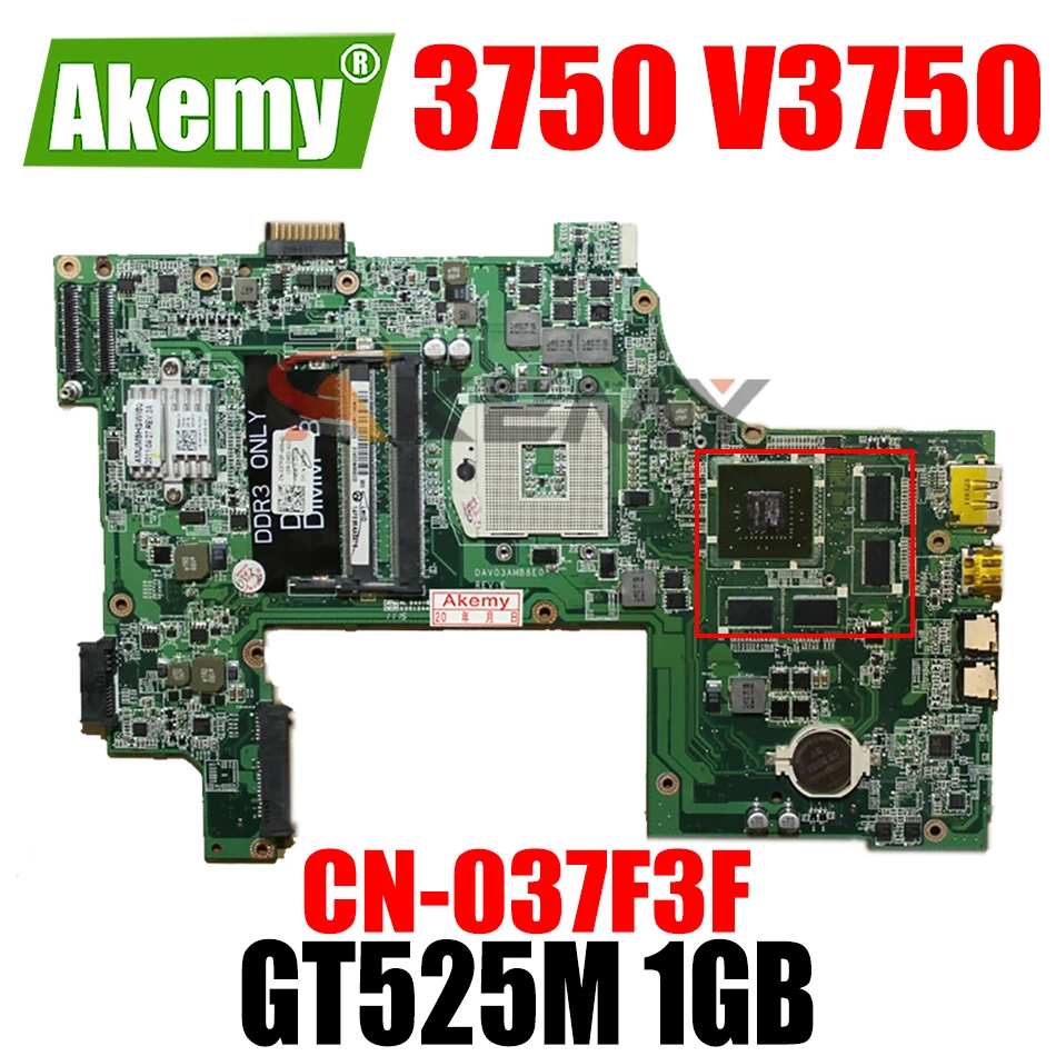 Материнская плата Akemy для ноутбука Dell Inspiron 17R N7110 DAV03AMB8E0 CN-037F3F 037F3F 37F3F HM67 DDR3 GT525M 1 Гб |