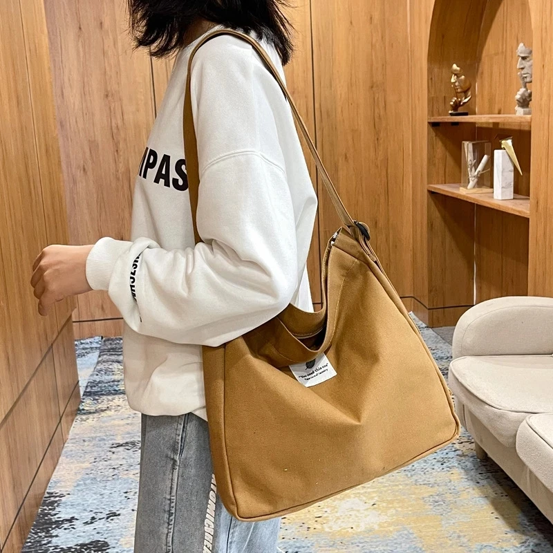 

New Corduroy Handbags Retro Trendy Canvas Shoulder Bags for Women 2021 Luxury Designer Large Capacity Solid Color Crossbody Bags