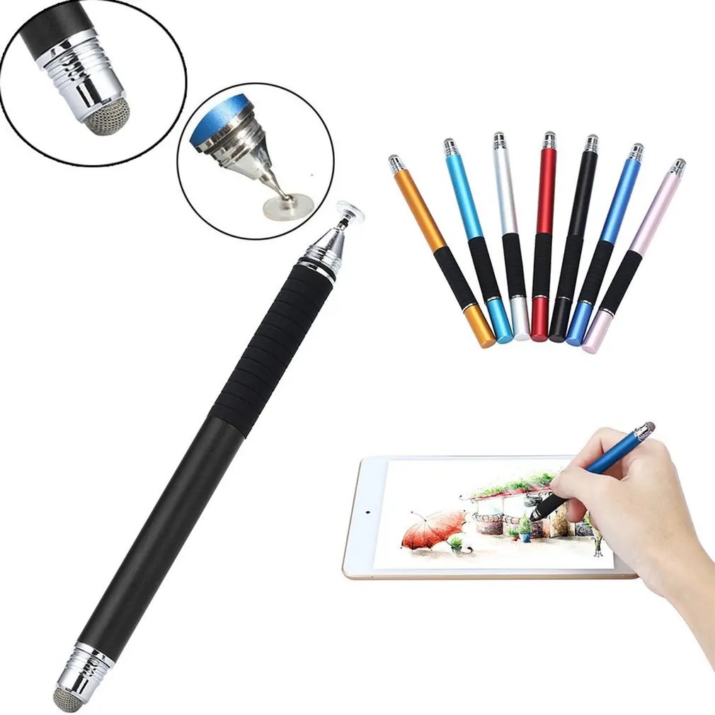 

2in1 Capacitive Pen Touch Screen Drawing Pen Stylus with Conductive Touch Sucker Microfiber Touch Head for Tablet PC Smart Phone