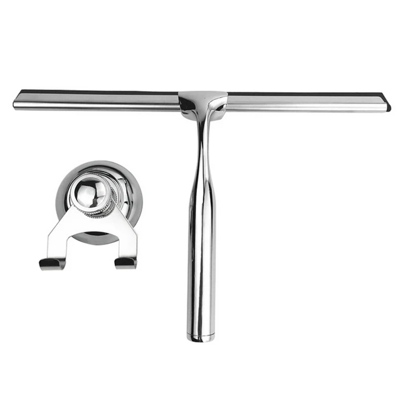 

Shower Squeegee, Stainless Steel Squeegee Shower Cleaner For Shower Doors, Bathroom, Window And Car Glass