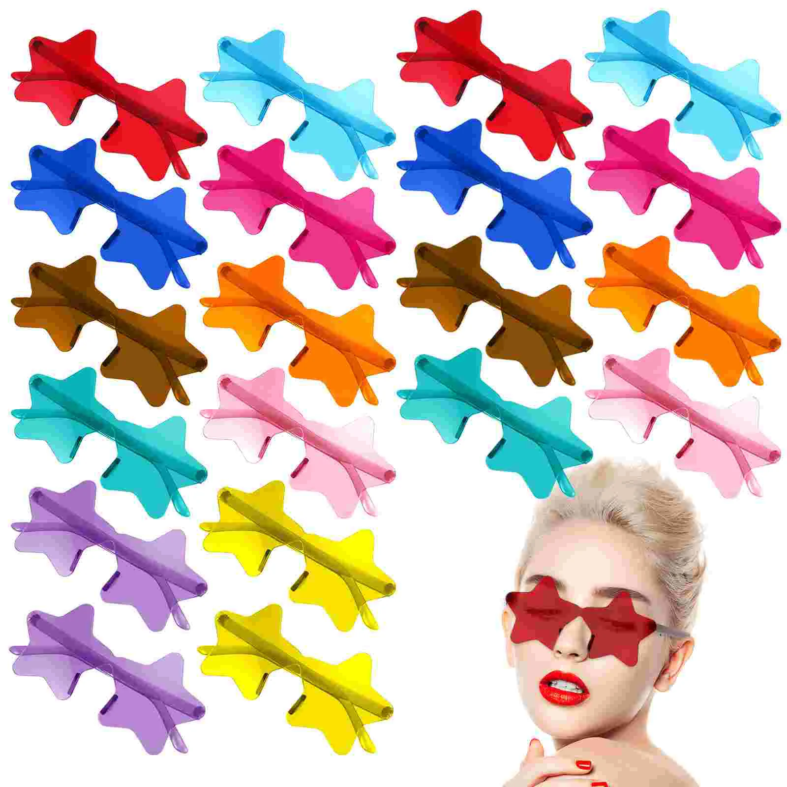 

20 Pcs Fun Glasses Mens Sunglasses Celebrity Oversized Frameless Festival Accessories Cool Womens Trendy Man