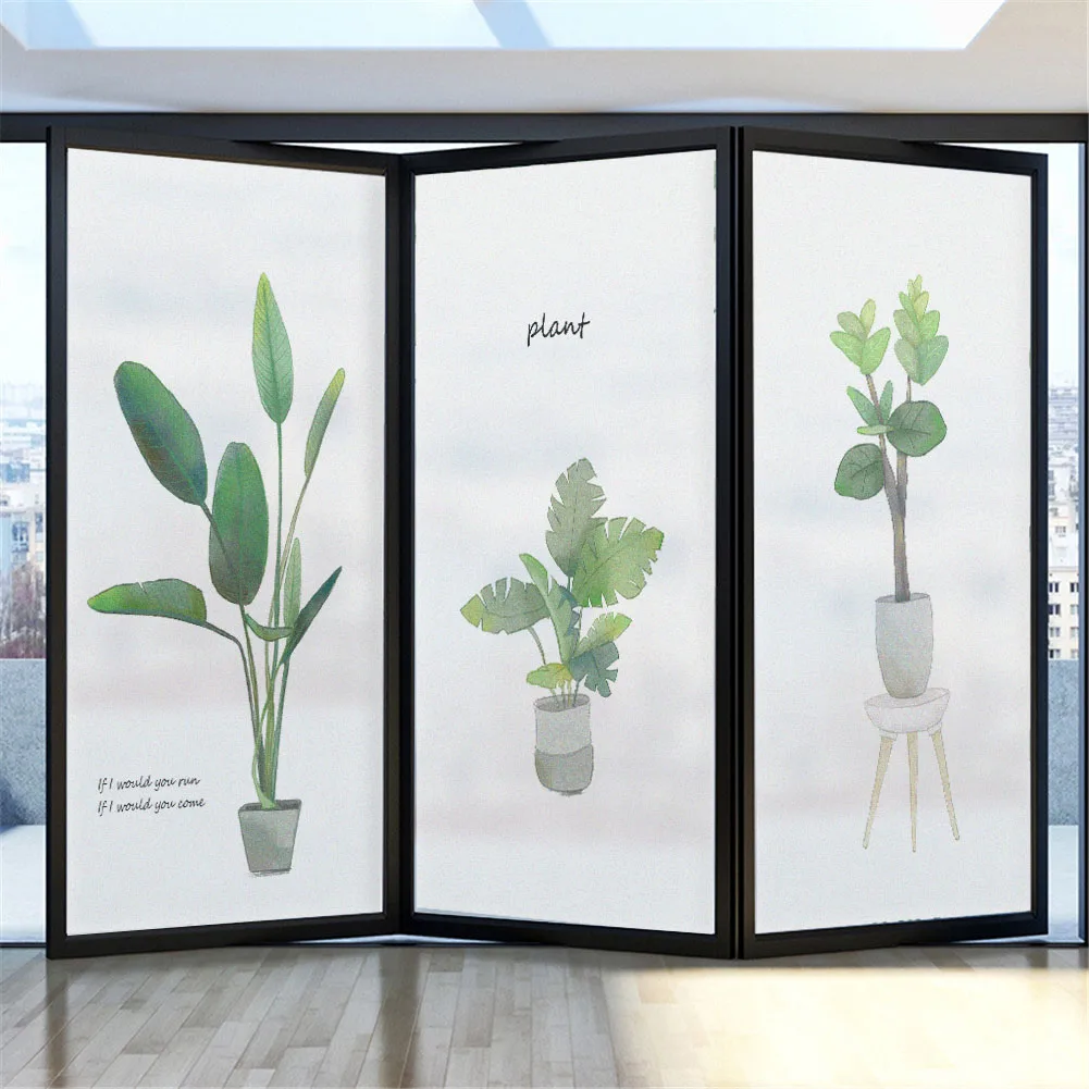 

Декоративная пленка для окон, витражные наклейки для комнатных растений, без клея, статическое Приклеивание, матовый оттенок