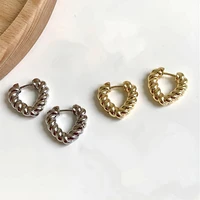modoma korean fashion piercing hoop earrings for women 2022 simple silver color earring metal heart design goth party jewelry