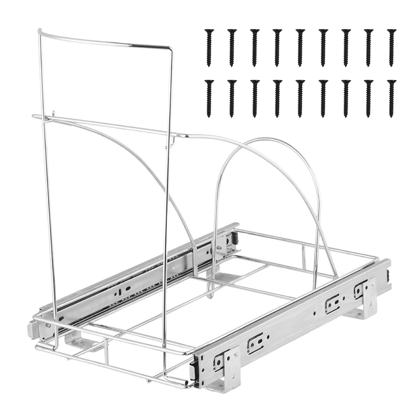 

7.6 Gallon Pull Out Trash Can Slides Garbage Recycling Bins Holder Under Cabinet Bottom Mount Pullout Kitchen Trash Can Rack