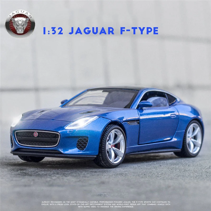 

1:32 Jaguar F-type Diecast Alloy Car Model Toy Sound Light 3 Doors Opend Sports Cars Vehicle Toys For Children Gifts Collection