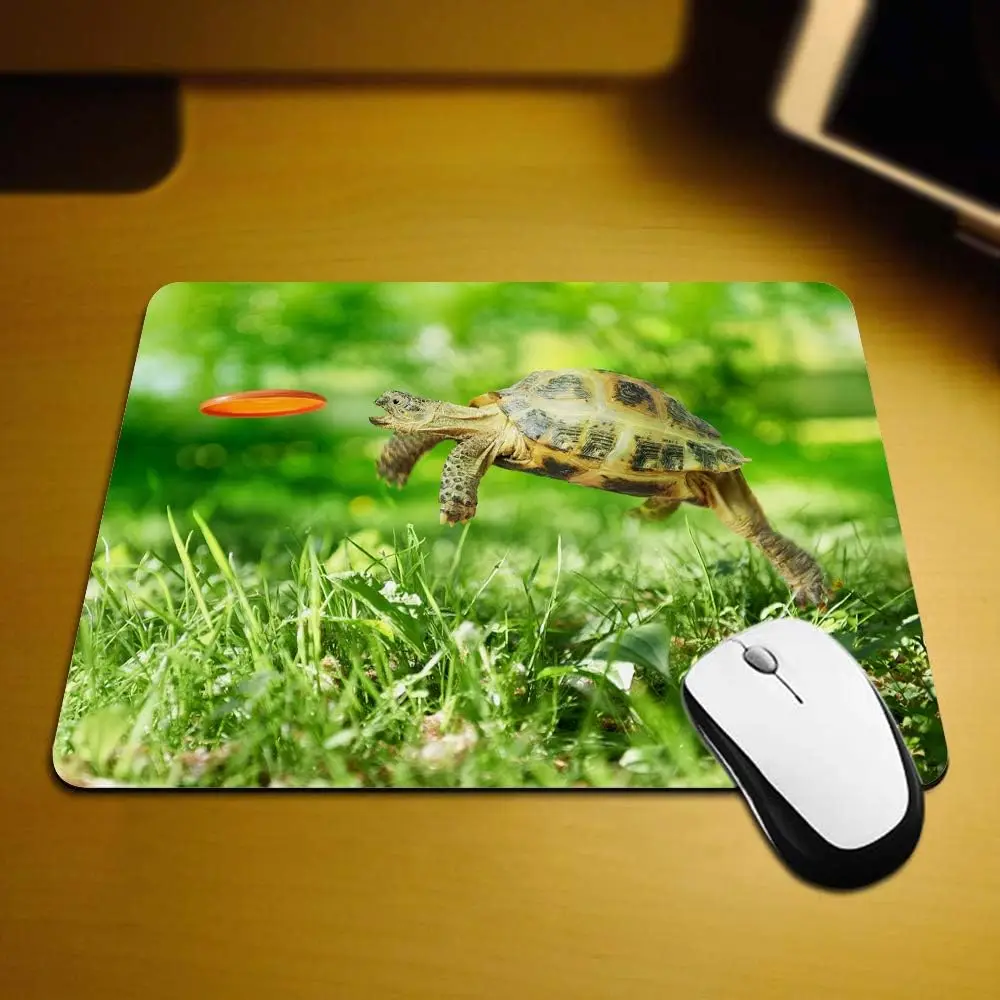 

Animal Mouse Pad Tortoise Turtle Jumping Close Up Non-Slip Rubber Mouse Pad for Computers Laptop Office Home 9.5 Inch x 7.9 Inch