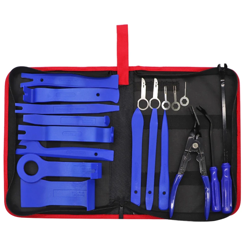 

19pcs Hand Tool Set Door Dash Panel Car Radio Removal Tools Audio Stereo Trim Removal Pry Tool Kit Clip Removal Panel TSLM1