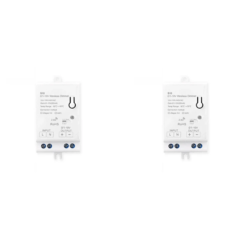 

2X AC100-240V Zigbee 0/1-10V LED Light Dimmer Controller Smart Life Tuya Control App For 0-10V LED Dimmable Power Drive