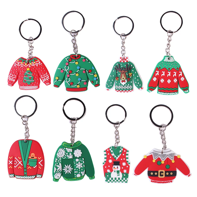 

1Pc Cartoon Christmas Series Keychain Elk Santa Claus Snowman Bear Keyring Christmas Gifts Bag Pendant Accessories Men Women