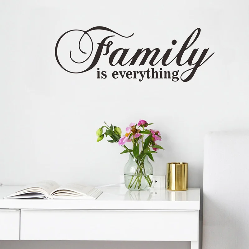 

Family Is Everything Wall Stickers Bedroom Living Room Background Decor Art English Slogan Wallpaper Home Decoration Stickers