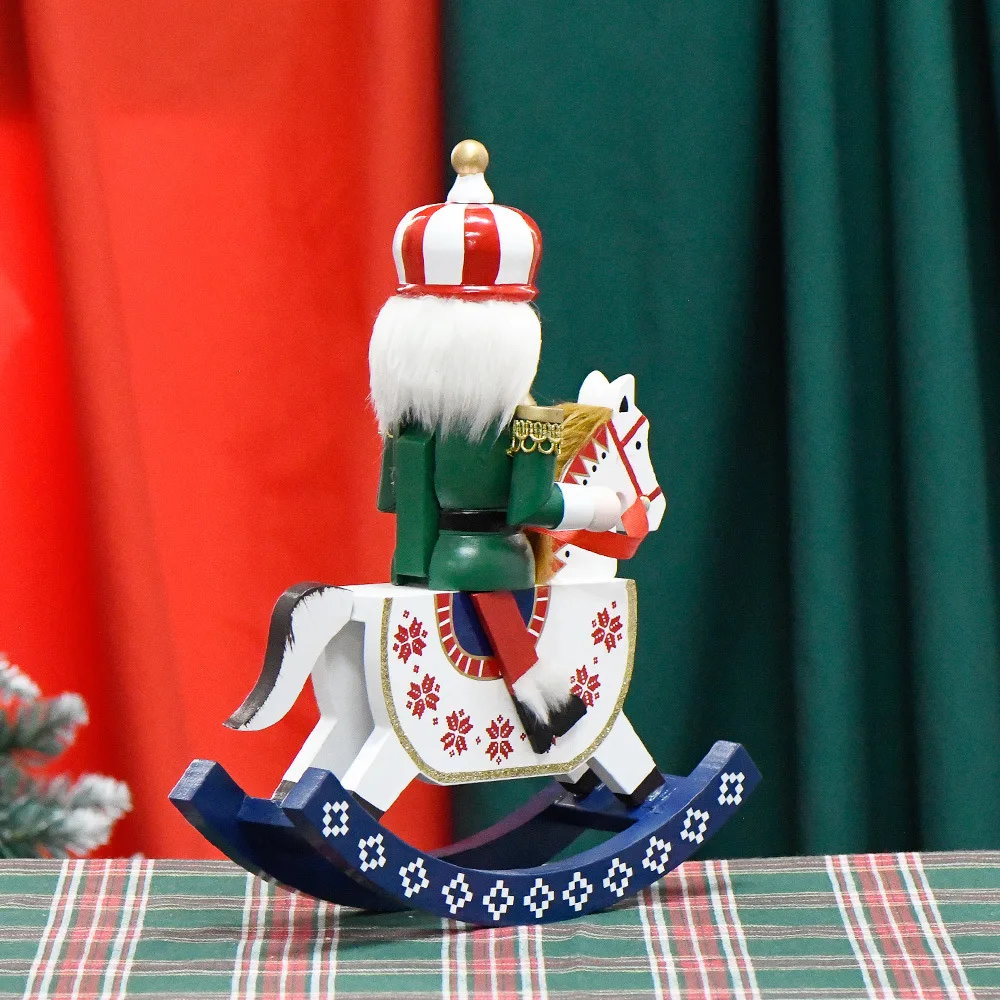 30 см Рождественский гайковерт солдат качалка лошадь кавалерия кукла Электронная