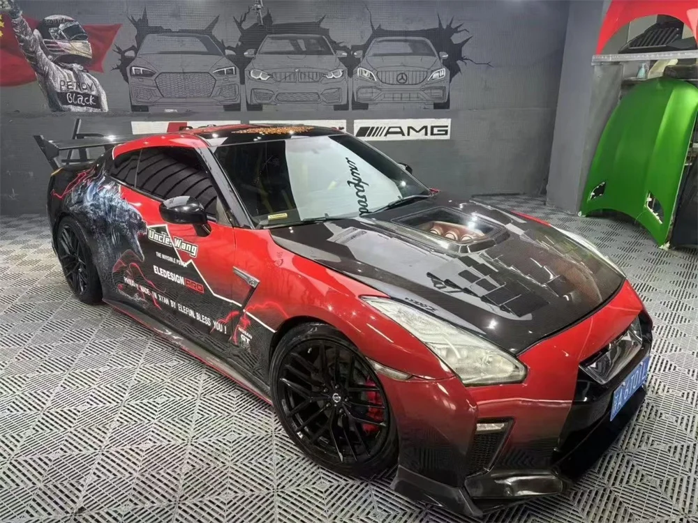 3K настоящий сухой углеродное волокно прозрачное стекло передний капот