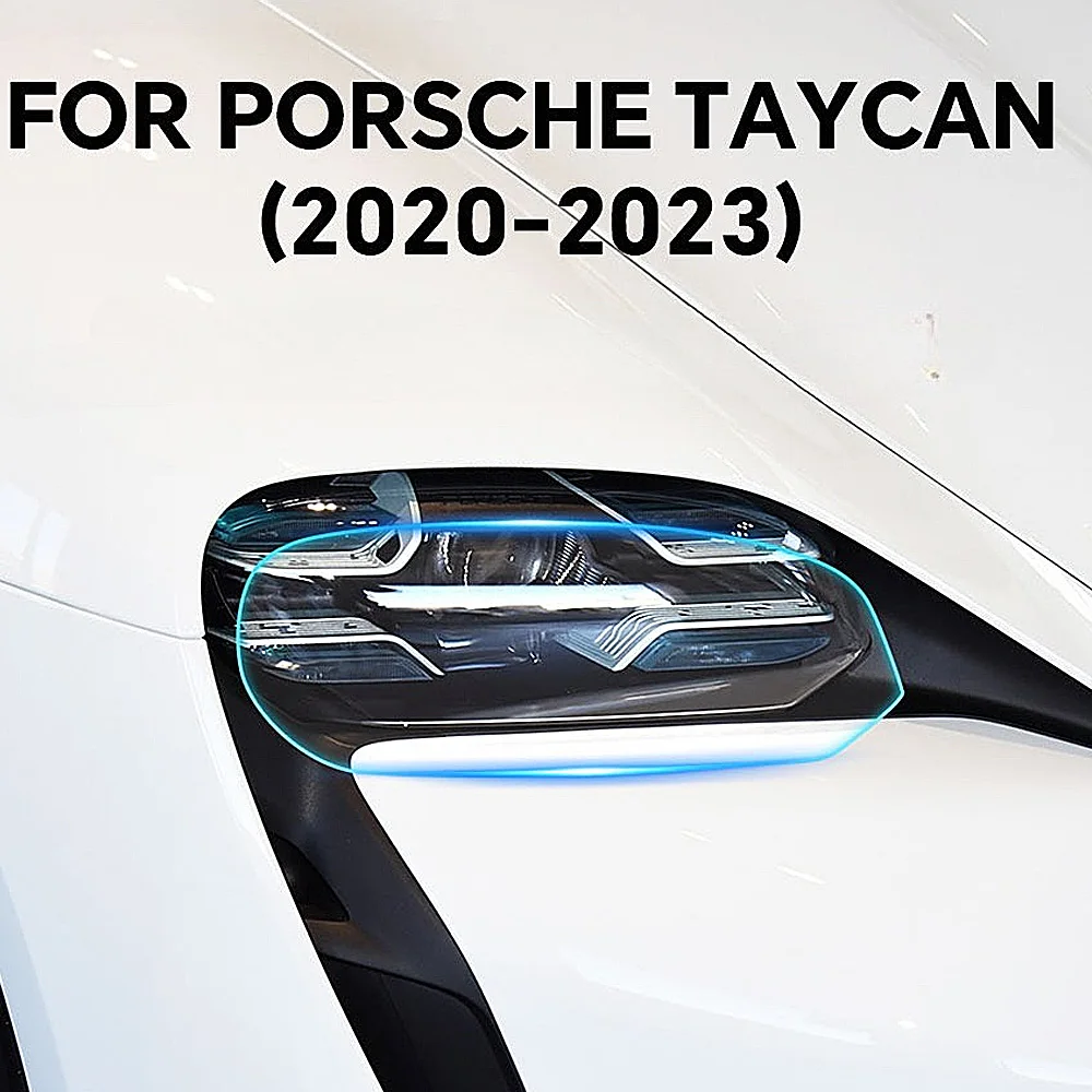 Фото Для Porsche Taycan 2020-2023 автомобильные фары, защитная пленка для краски заднего вида, защита от царапин, предварительно вырезанный PPF, прозрачный бюстгальтер, устойчивый невидимый №1