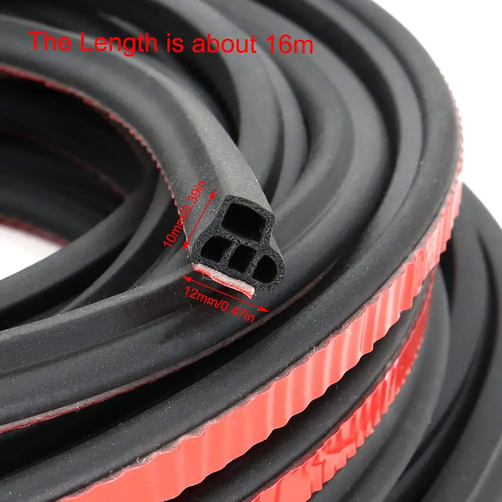 26meters Double Layer Auto Door Rubber Seal Strip Sealing Adhesive Stickers Noise Insulation Weatherstrip Car Weather Stripping