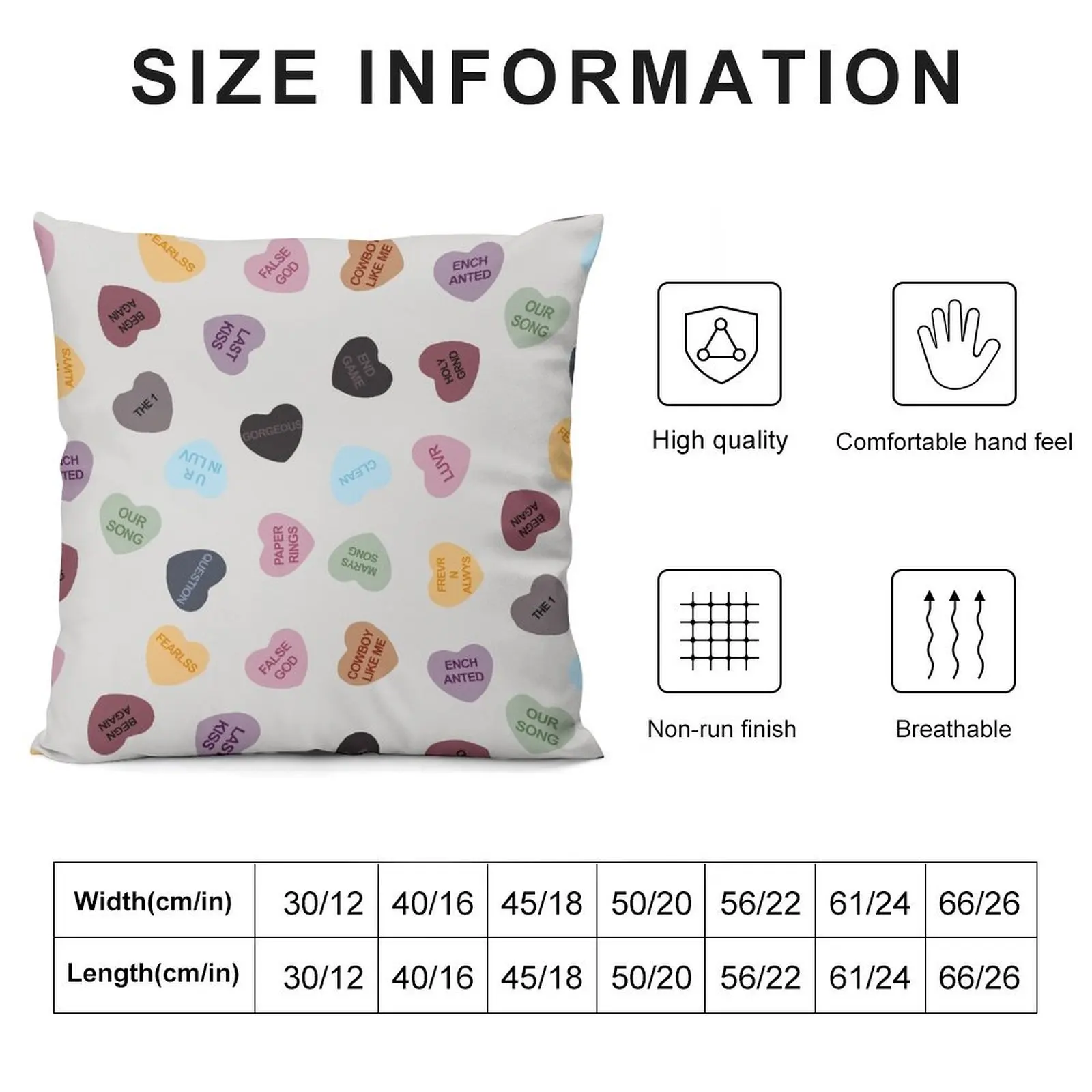 Eras Candy Hearts домашний декор Merch Fandom маленькая поддержка HECKINFAROUT диванная подушка