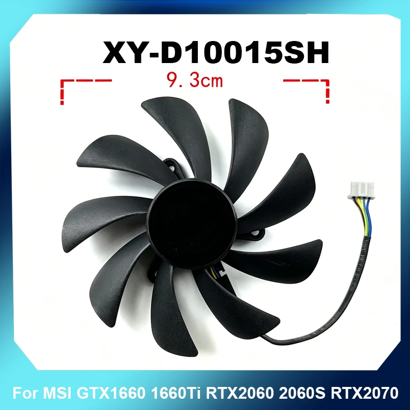 Фото Вентилятор охлаждения GPU 93 мм XY-D10015SH DC12V 4Pin PWM, совместимый с MSI GTX1660 1660Ti RTX2060 2060S RTX2070 AERO ITX №1