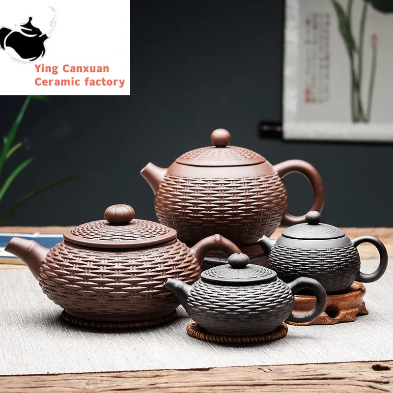 

Китайский исинский чайный горшок большой емкости из фиолетовой глины, чайник с фильтром Xishi, красивый чайник, необработанная руда, оригинальная посуда для напитков