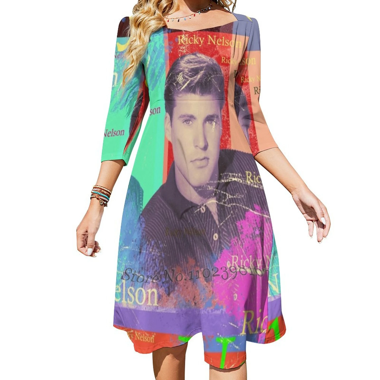 Портрет известного музыканта и актера Рики Нельсона в эстетике подарки вечерние