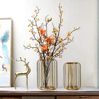 living room luxury simple hardware flower vase decoration creative lantern shape dining tabletop flower vase home decoration